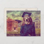 Abschluss-Basset-Postkarte Ankündigungspostkarte (Vorne/Hinten)