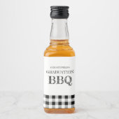 Abschluss-BBQ Gingham Alkoholflaschenetikett (Vorderseite)