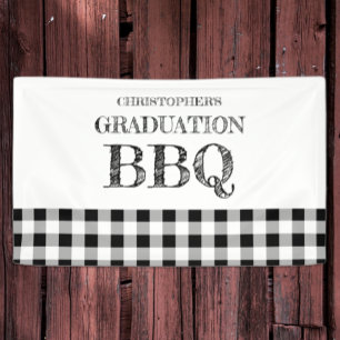 Abschluss-BBQ Gingham Banner