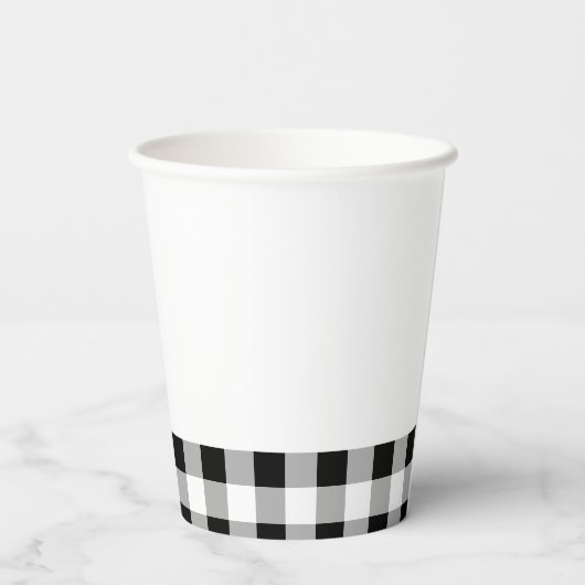 Abschluss-BBQ-Gingham Pappbecher (Rückseite)