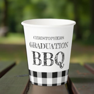 Abschluss-BBQ-Gingham Pappbecher