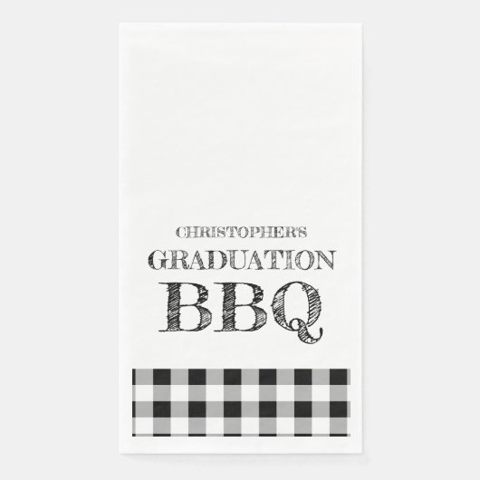 Abschluss-BBQ-Gingham Serviette (Vorderseite)