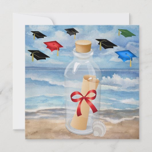 Abschluss - "Beach Invasion in a Bottle" - SRF Einladung (Vorderseite)