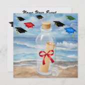 Abschluss - "Beach Invasion in a Bottle" - SRF Einladung (Vorne/Hinten)