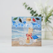 Abschluss - "Beach Invasion in a Bottle" - SRF Einladung (Stehend Vorderseite)