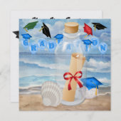 Abschluss - "Beach Invasion in a Bottle" - SRF Einladung (Vorne/Hinten)