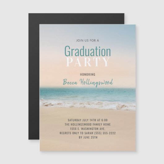 Abschluss Beach Themenabend Einladung (Vorne/Hinten)