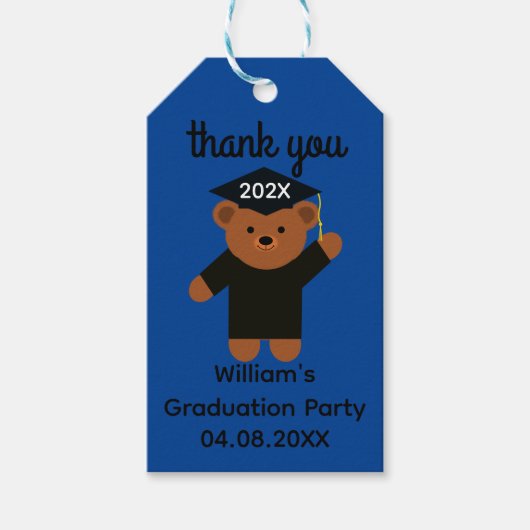 Abschluss Bear #2 Geschenkanhänger (Vorderseite)