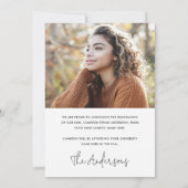 Abschluss bearbeitbare hat Foto-Abschluss Ankündigung (Rückseite)