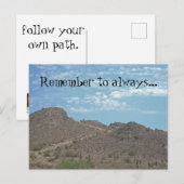 Abschluss befolgen Sie Ihre eigene Trasse Wüste Wa Postkarte (Vorne/Hinten)