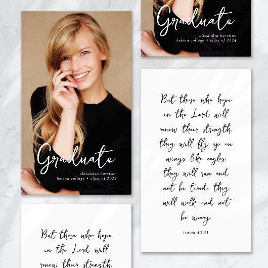 Abschluss Befürworterin Beilage Foto-Gebetskarte