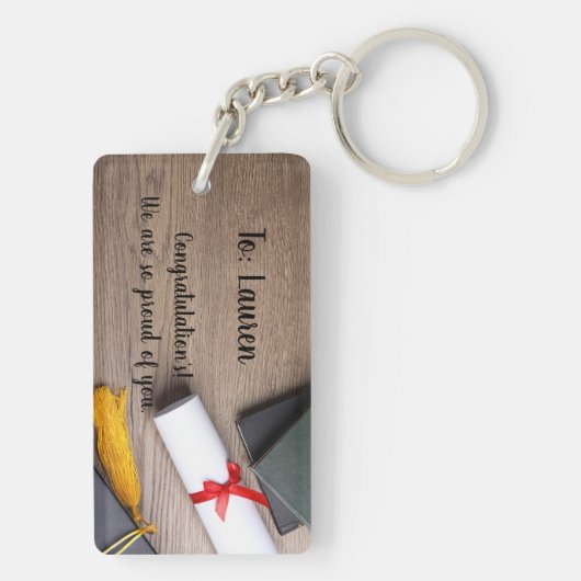 Abschluss-benutzerdefinierter Schlüsselanhänger (Rückseite)