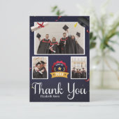 Abschluss-benutzerdefiniertes Foto Dankeskarte (Stehend Vorderseite)