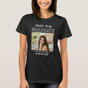 Abschluss Benutzerdefiniertes Jahr Foto Rote Unive T-Shirt