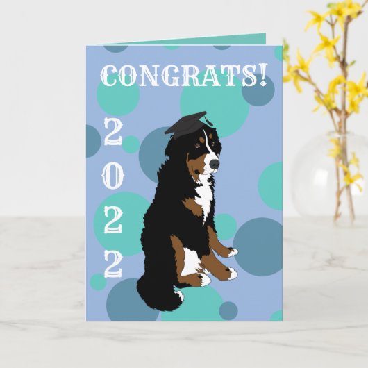 Abschluss Bernese Mountain Dog Karte (Gelbe Blume)