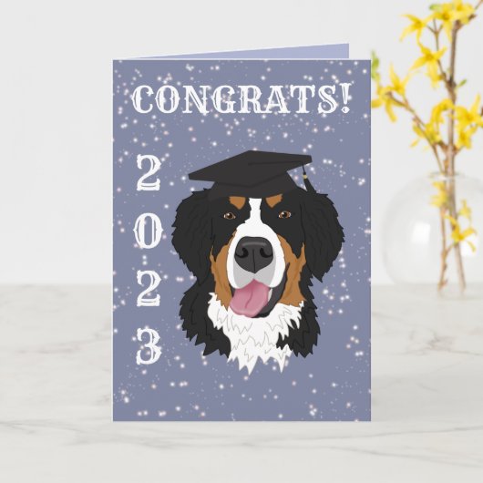 Abschluss Bernese Mountain Dog Karte (Gelbe Blume)