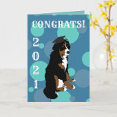Abschluss Bernese Mountain Hund Card Karte (Gelbe Blume)