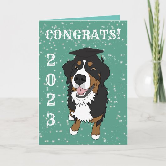 Abschluss Bernese Mountain Hund Card Karte (Vorderseite)