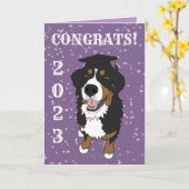 Abschluss Bernese Mountain Hund Card Karte (Gelbe Blume)