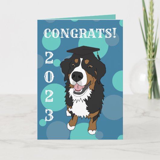 Abschluss Bernese Mountain Hund Card Karte (Vorderseite)