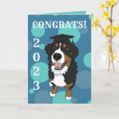 Abschluss Bernese Mountain Hund Card Karte (Gelbe Blume)