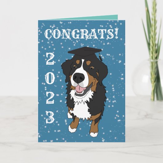 Abschluss Bernese Mountain Hund Card Karte (Vorderseite)