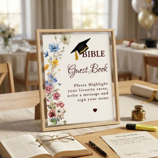 Abschluss Bibel Gästebuch Schild, Abschlussfeier