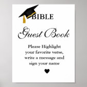 Abschluss Bible Guest Book Sign, Graduation Party Poster (Vorne)