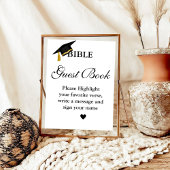 Abschluss Bible Guest Book Sign, Graduation Party Poster
