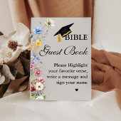 Abschluss Bible Guest Book Sign, Graduation Party Sockelschild