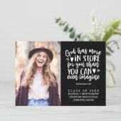 Abschluss Bible Verse Foto Weiß Skript Schwarz Ankündigung (Stehend Vorderseite)