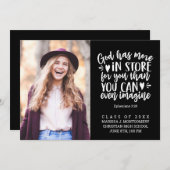 Abschluss Bible Verse Foto Weiß Skript Schwarz Ankündigung (Vorne/Hinten)