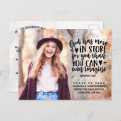 Abschluss Bible Verse Modernes Foto Party Postkarte (Vorne/Hinten)