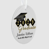 Abschluss Black and Gold Classic 20XX Foto Ornament (Vorderseite)