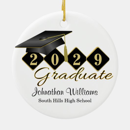 Abschluss Black and Gold Classic Keramik Ornament (Hinten)