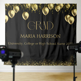 Abschluss Black and Gold Foto Wall Wandteppich