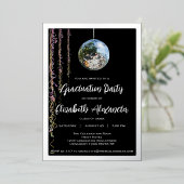 Abschluss "Black and Silver Mirror Ball" Folieneinladung (Stehend vorne)