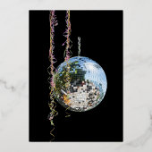 Abschluss "Black and Silver Mirror Ball" Folieneinladung (Rückseite)