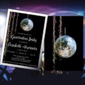 Abschluss "Black and Silver Mirror Ball" Folieneinladung
