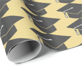 Abschluss Black Cap auf Gold Hintergrund Geschenkpapier (Rolleneckpunkt)