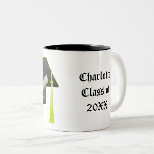 Abschluss Black Cap-Klasse von 20XX Name hinzufüge Zweifarbige Tasse