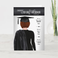 Abschluss Black Cap und Gown Kurz Red Hair
