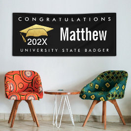 Abschluss Black Gold Cap Modernes, feines und einf Banner