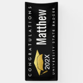 Abschluss Black Gold Cap Modernes, feines und einf Banner (Vertikal)