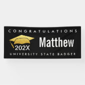 Abschluss Black Gold Cap Modernes, feines und einf Banner (Horizontal)