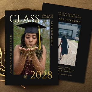 Abschluss Black Gold Foil Graduate Einladung