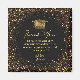 Abschluss Black Gold Glitzer danke Ihnen stilvoll Magnet