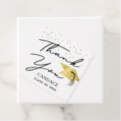 Abschluss Black Gold Script Confetti Vielen Dank Geschenkanhänger (Beispiel)