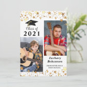 Abschluss Black Gold Stars Foto Ankündigung (Stehend Vorderseite)