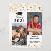 Abschluss Black Gold Stars Foto Ankündigung (Vorne/Hinten)